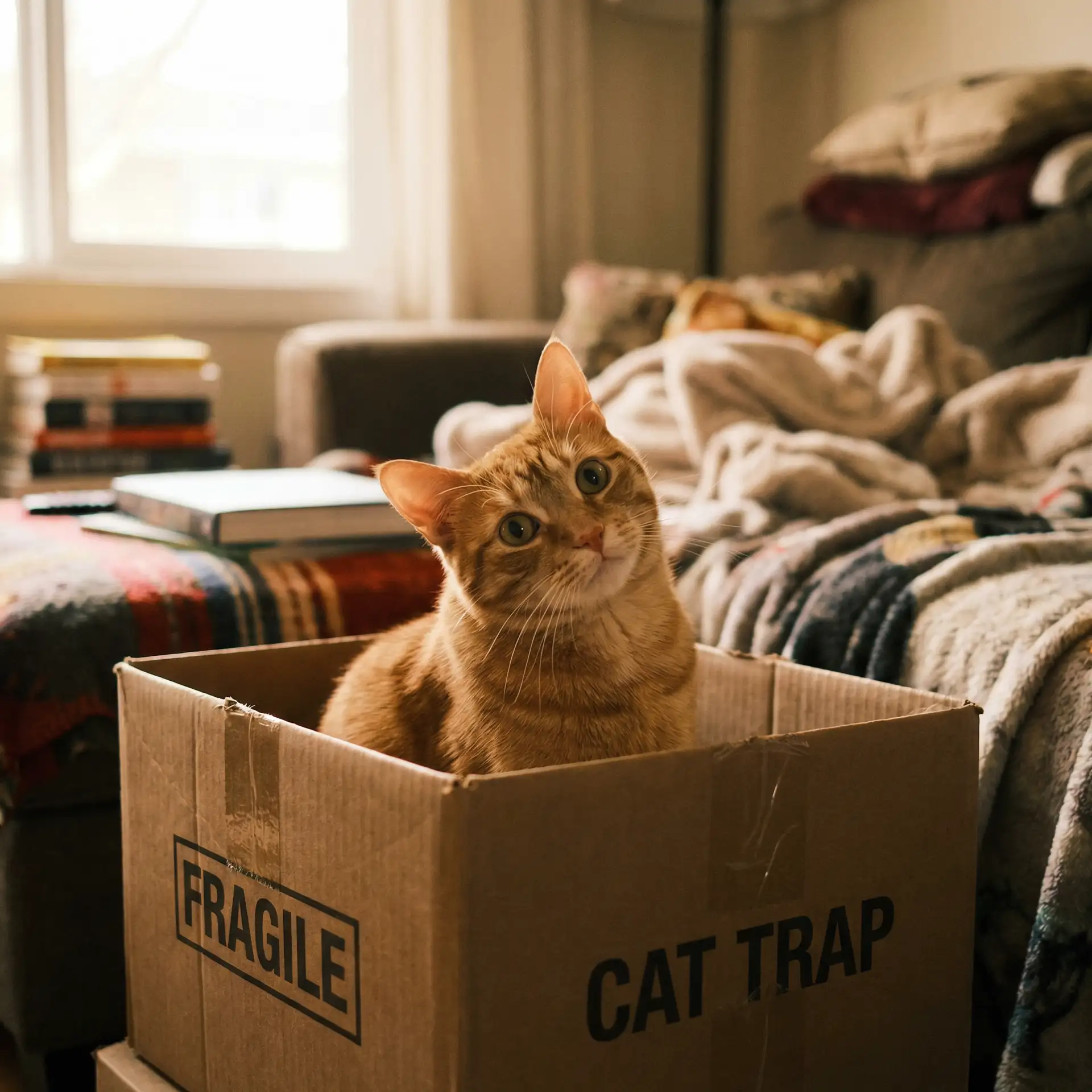 橘猫躲在纸箱里 - ok电影在线观看